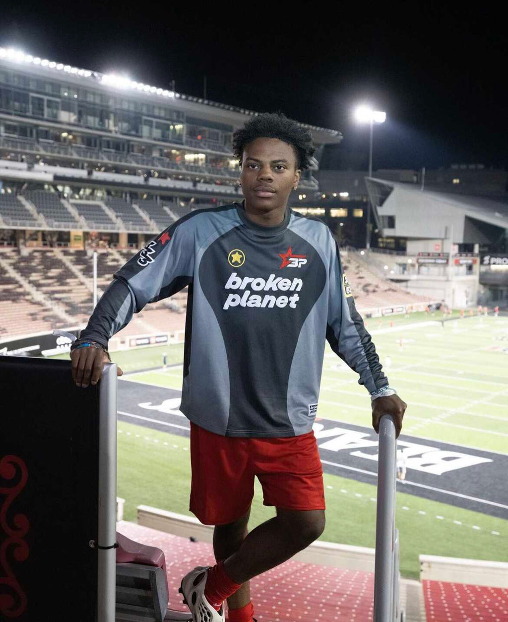 Broken Planet Embroidered Mesh Color Block Long Sleeve