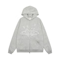 Broken Planet Puff Print Fleece Zip Up Hoodie