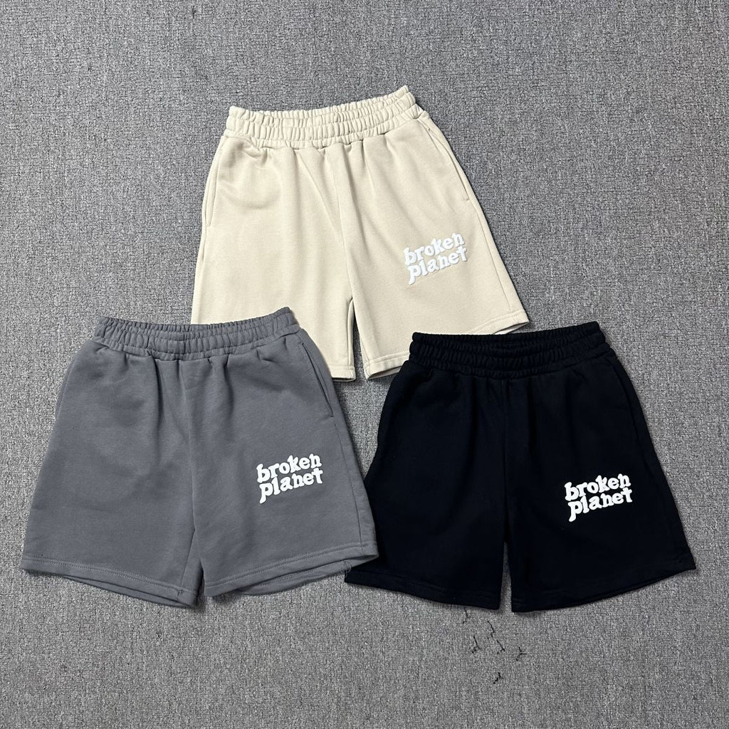 Broken Planet Puff Print Loose Casual Shorts