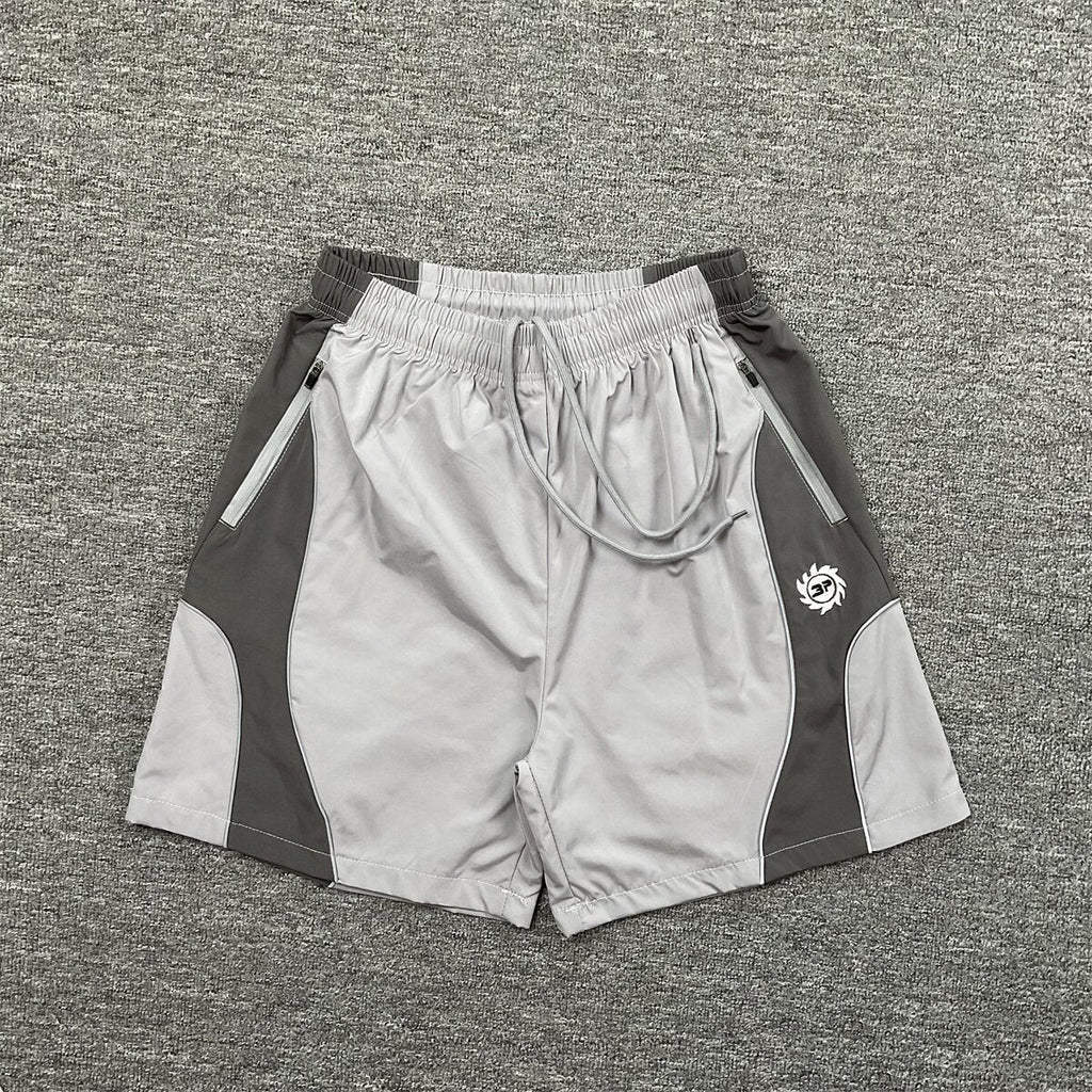 Broken Planet Geometric Spliced Nylon Sport Shorts
