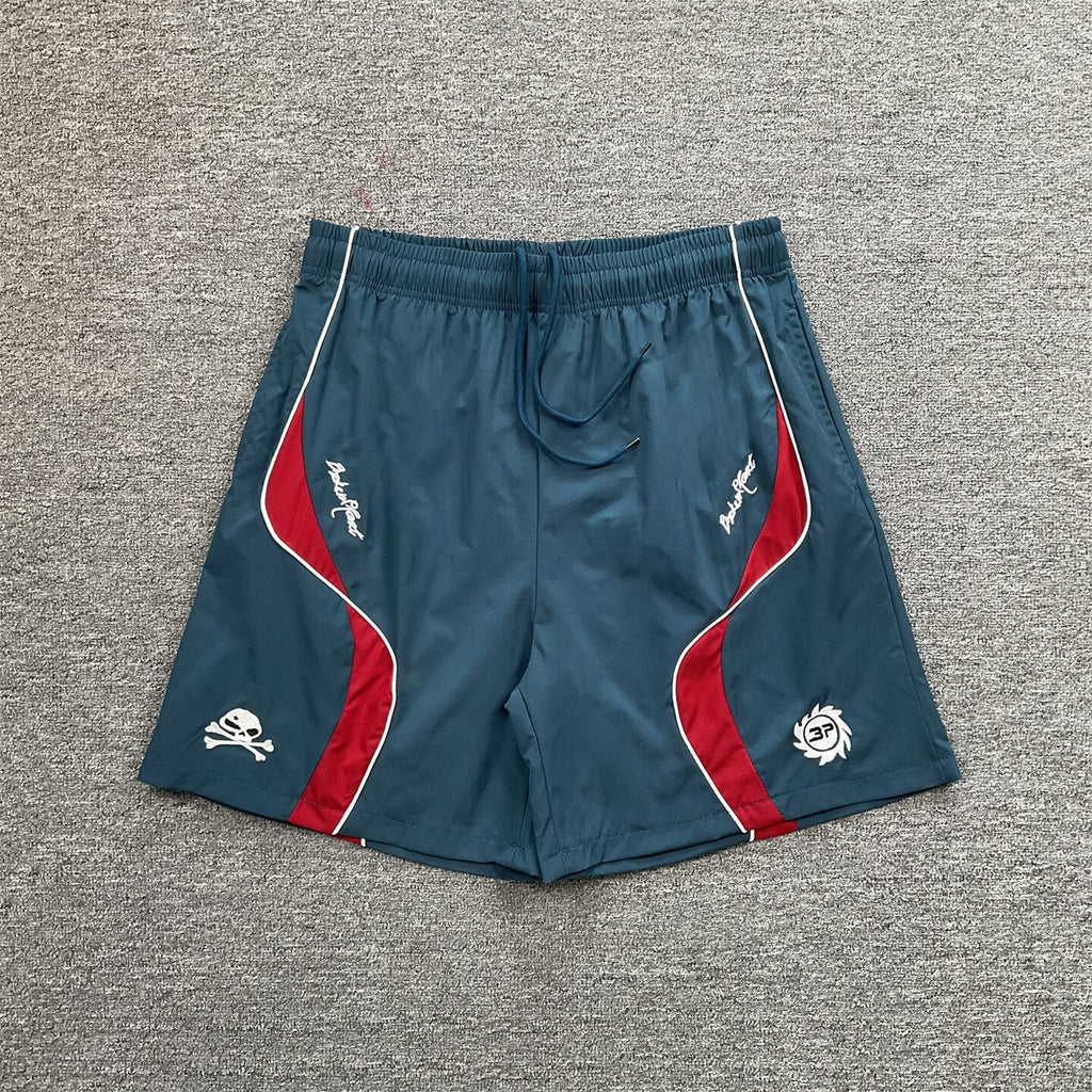 Broken Planet Embroidered Color Block Sports Shorts