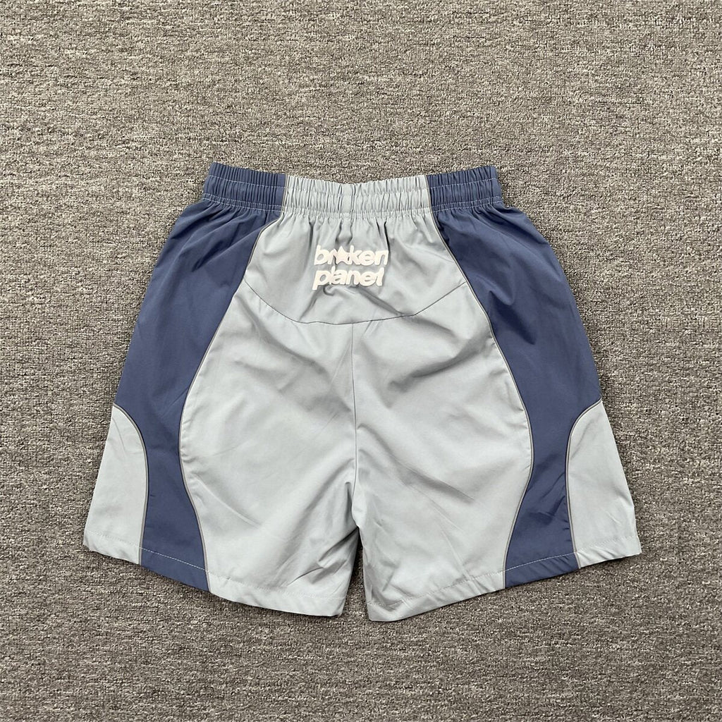 Broken Planet Geometric Spliced Nylon Sport Shorts