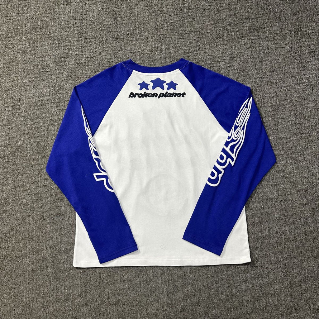 Broken Planet Fragment Design Raglan Long Sleeve Tee