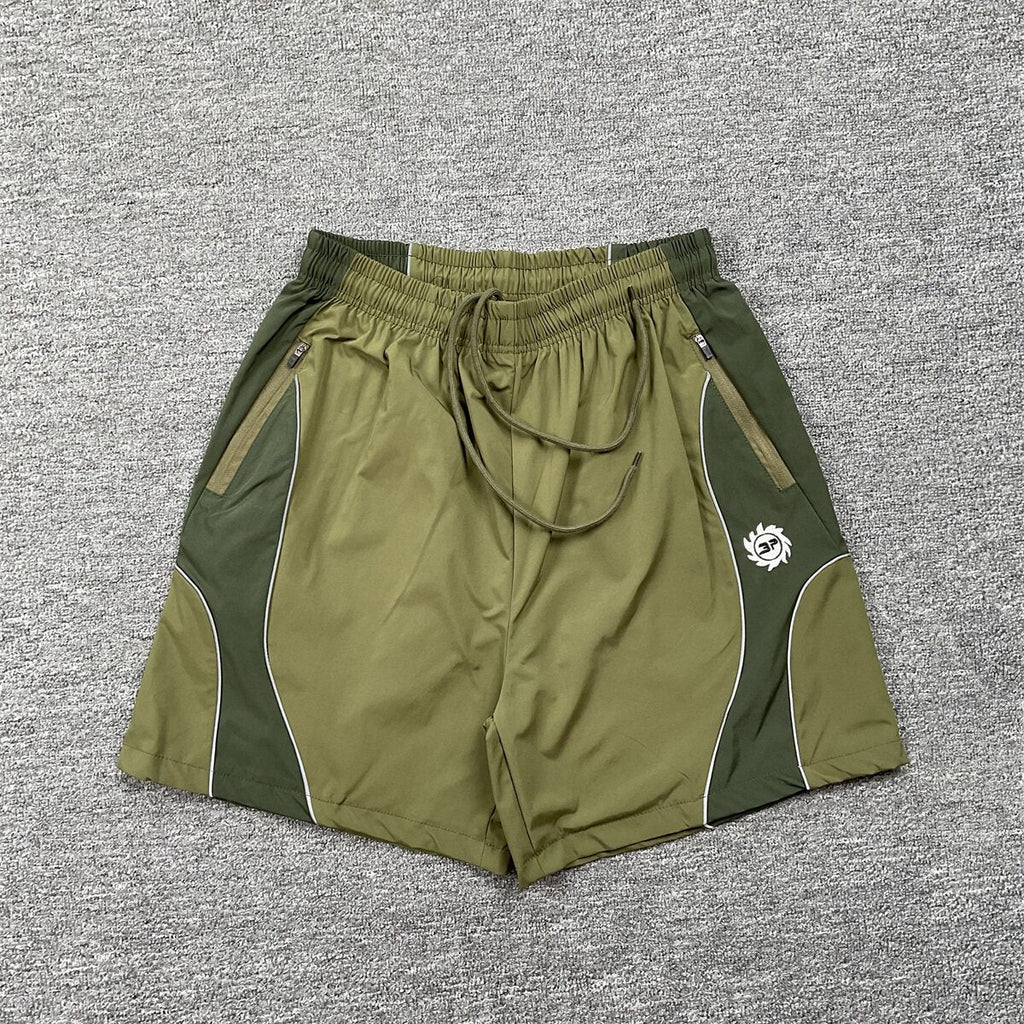 Broken Planet Geometric Spliced Nylon Sport Shorts