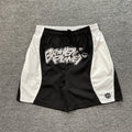 Broken Planet Letter Print Color Block Beach Shorts