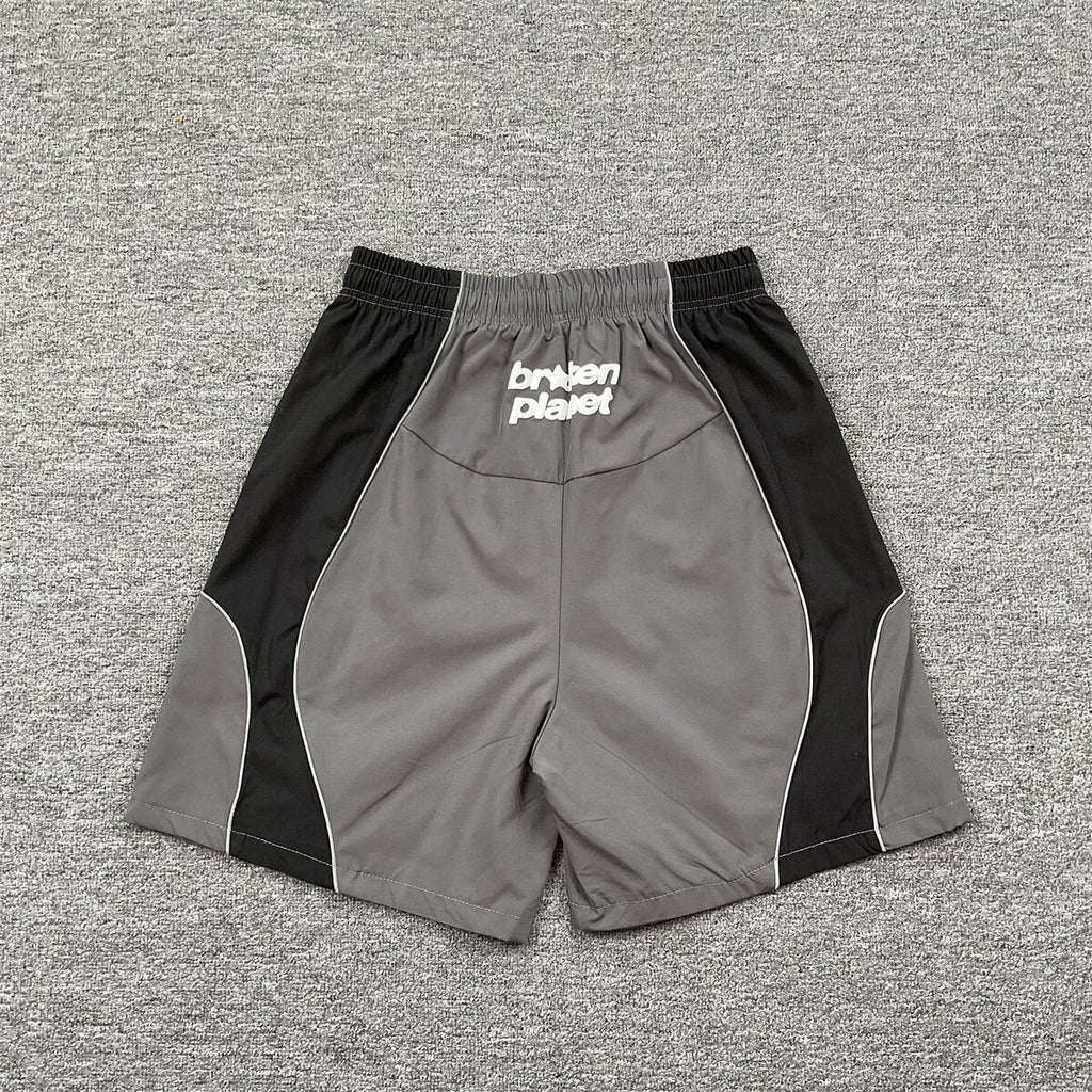 Broken Planet Geometric Spliced Nylon Sport Shorts
