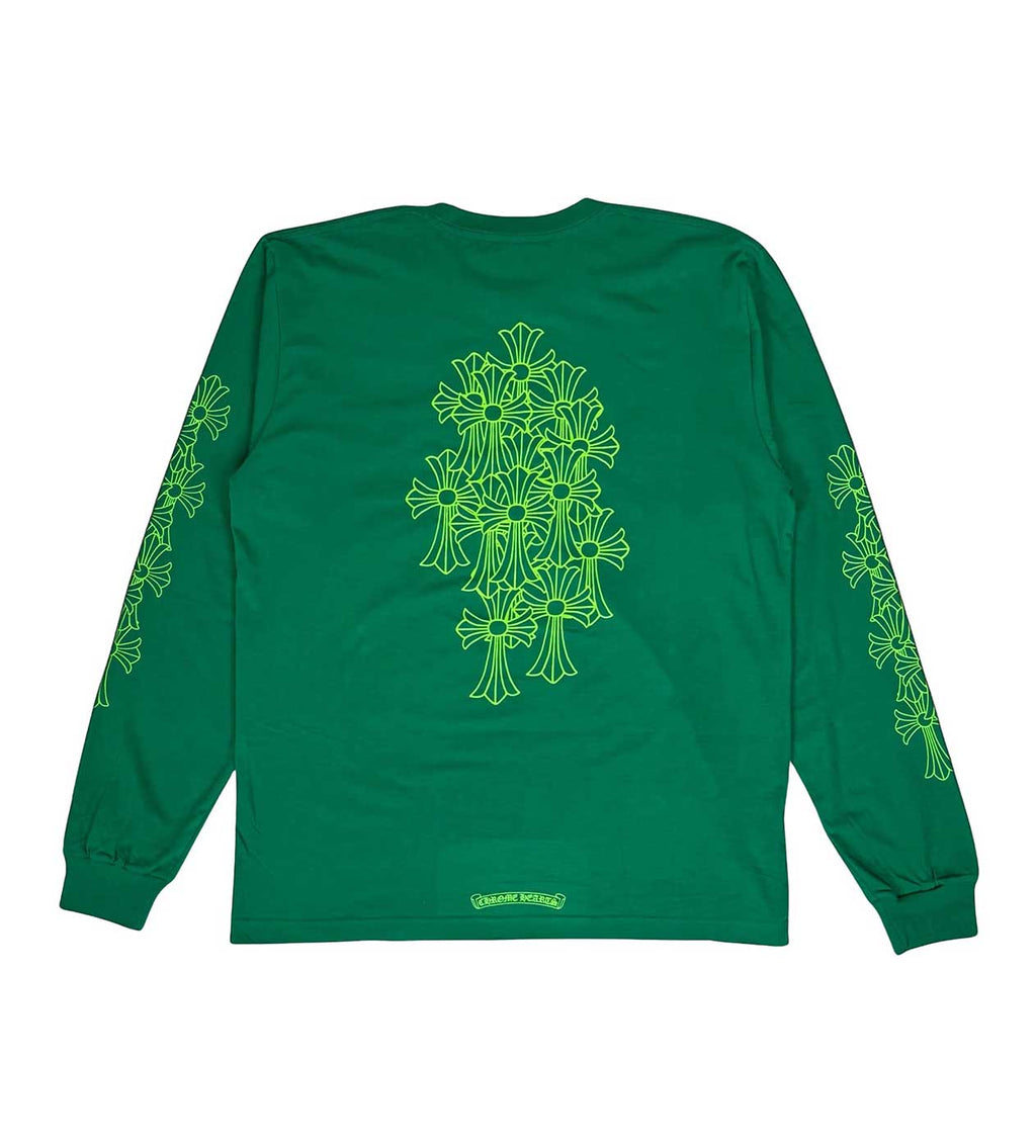Chrome Hearts Cemetery Cross L/S Tee Kelly/Glo Green