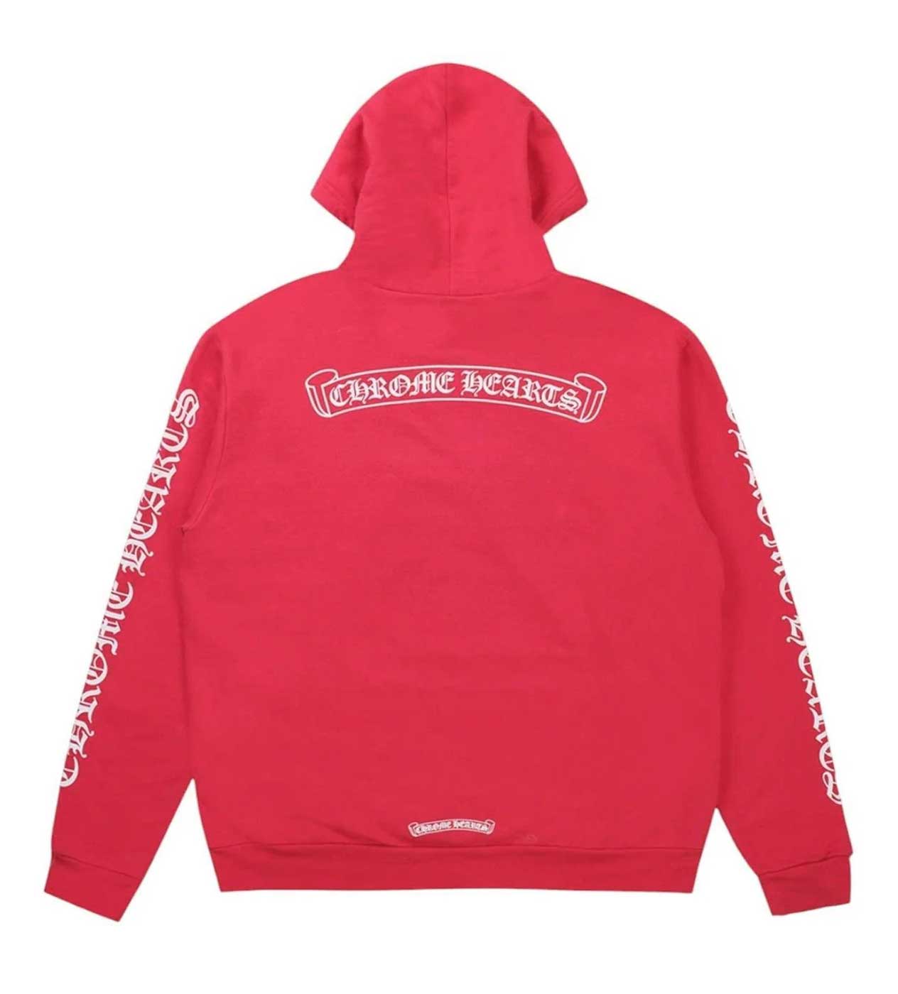 Chrome Hearts Scroll Logo Hoodie Red
