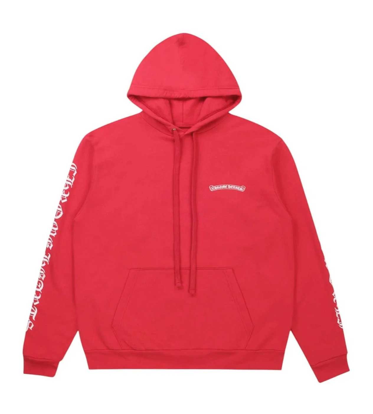 Chrome Hearts Scroll Logo Hoodie Red