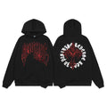 Revenge Black Red Spiderweb Cross & R.I.P Circle Pullover Hoodie
