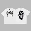 Revenge Smoke & Ink Skull Graphic Short Sleeve T-Shirt White