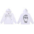 Revenge Screaming Skull Arch Logo Pullover Hoodie white