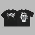 Revenge Smoke & Ink Skull Graphic Short Sleeve T-Shirt Black