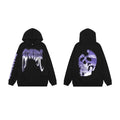 Revenge Gradient Splatter Cracked Skull Arch Logo Pullover Hoodie purple