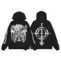 Revenge Ribcage Spine Crosshair Arch Logo Pullover Hoodie