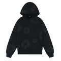 "Denim Tears" Black-on-Black Floral Pattern Full-Zip Hoodie