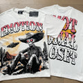 MIXED EMOTION Vintage Alien Cowboy Graphic T-Shirt (White)