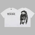 Revenge White Arch Logo & Dreadlocks Skull Graphic Short Sleeve T-Shirt White