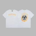 Revenge Yellow Arch Logo & Religious Angel Graphic Short Sleeve T-Shirt (White)