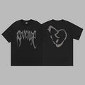 Revenge Arch Logo & Heart Outline Graphic Short Sleeve T-Shirt Black