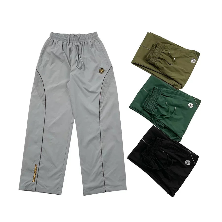 Broken Planet Embroidered Logo Wide Leg Track Pants