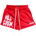 MUAY THAI SHORTS (MID THIGH CUT) - RED / WHITE